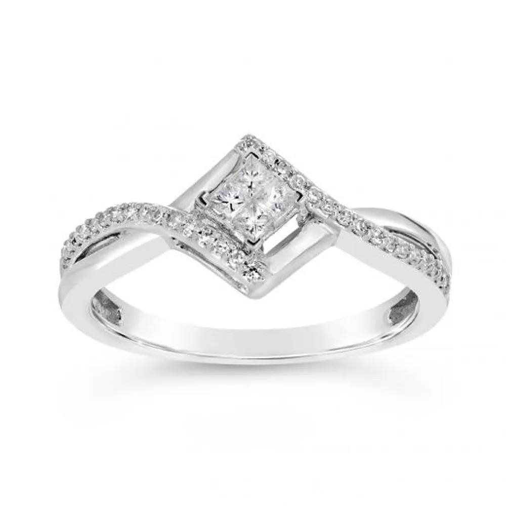 10K White Gold 0.25CTW Promise Ring