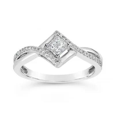 10K White Gold 0.25CTW Promise Ring