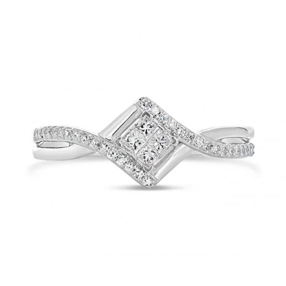 10K White Gold 0.25CTW Promise Ring