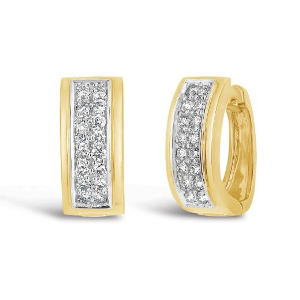 10K Yellow & White Gold 1.00CTW Diamond Earrings