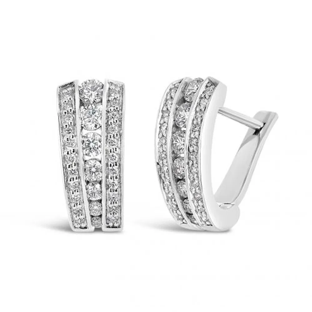 10K White Gold 1.00CTW Diamond Earrings