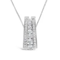 10K White Gold 1.00CTW Diamond Pendant