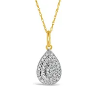 10K Yellow Gold 0.17CTW Bouquet Pear Pendant