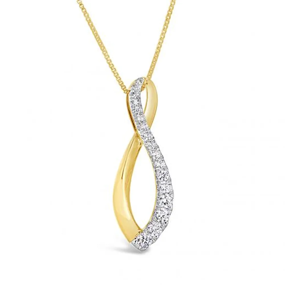 10K Yellow Gold 0.45CTW Infinity Pendant