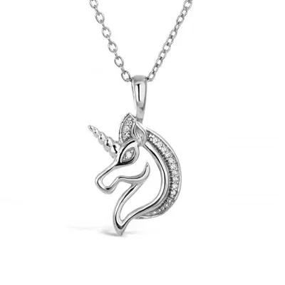 Diamond Addiction Sterling Silver Diamond Unicorn Pendant