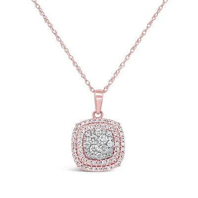 10K Rose & White Gold 0.50CTW Bouquet Pendant