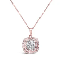 10K Rose & White Gold 0.50CTW Bouquet Pendant