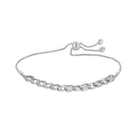 Sterling Silver Diamond Bolo Bracelet