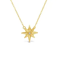 10K Yellow Gold Diamond Star Necklace