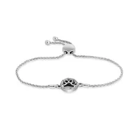 Sterling Silver Diamond Paw Bolo Bracelet