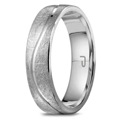 10K White Gold Top & Sterling Silver Interior 5.5mm Wedding Band