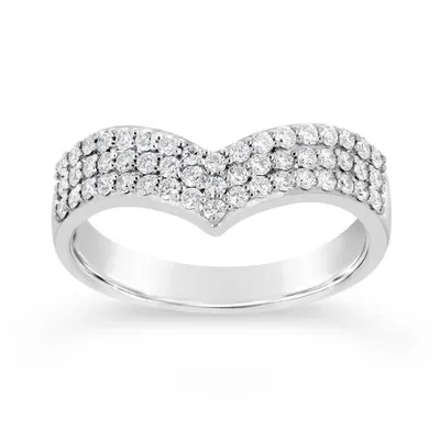 10K White Gold 0.50CTW Diamond Chevron Band