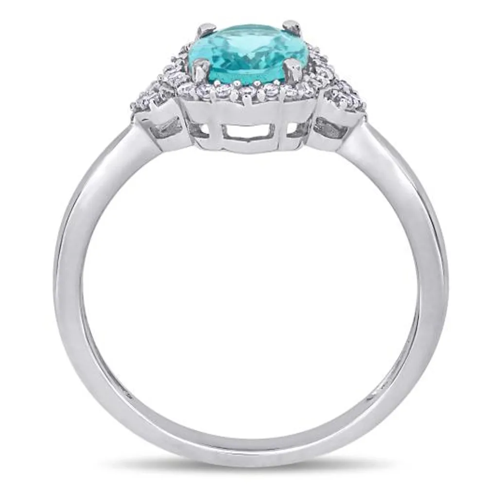 Julianna B 10K White Gold Apatite & 0.12CTW Diamond Fashion Ring