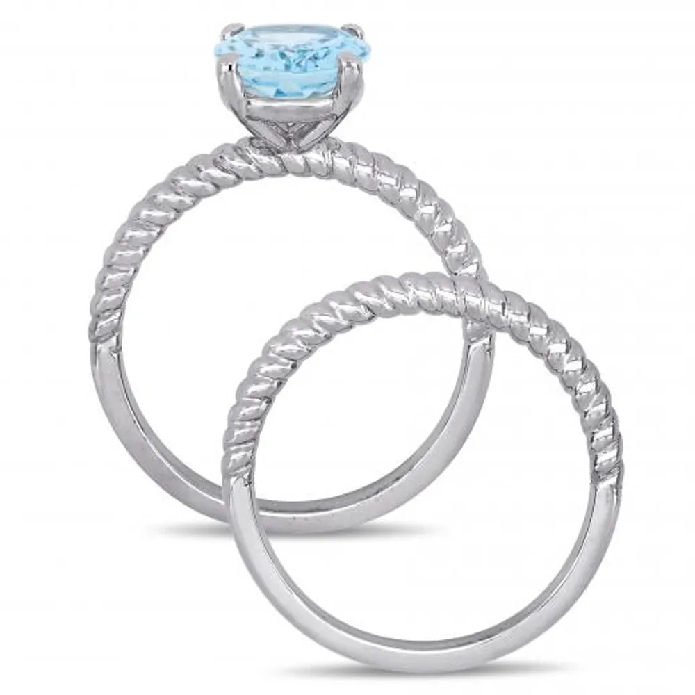 Julianna B 14K White Gold Aquamarine Fashion Ring