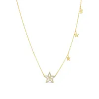 10K Yellow Gold Diamond Star Necklace