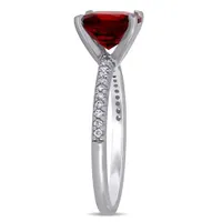 Julianna B 14K White Gold Garnet & 0.10CTW Diamond Fashion Ring