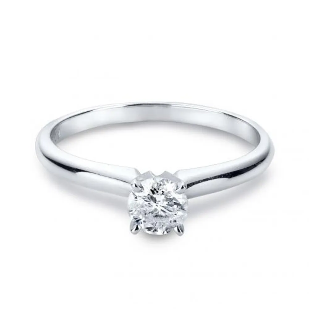 14K White Gold Melody 0.50CT Solitaire Ring