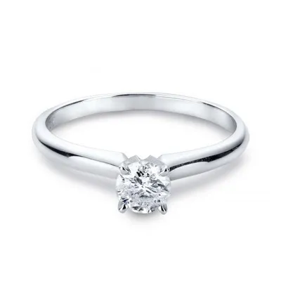 14K White Gold Melody 0.50CT Solitaire Ring