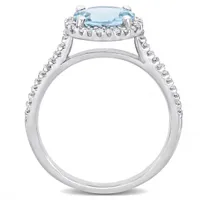 Julianna B 14K White Gold Aquamarine & Diamond Fashion Ring