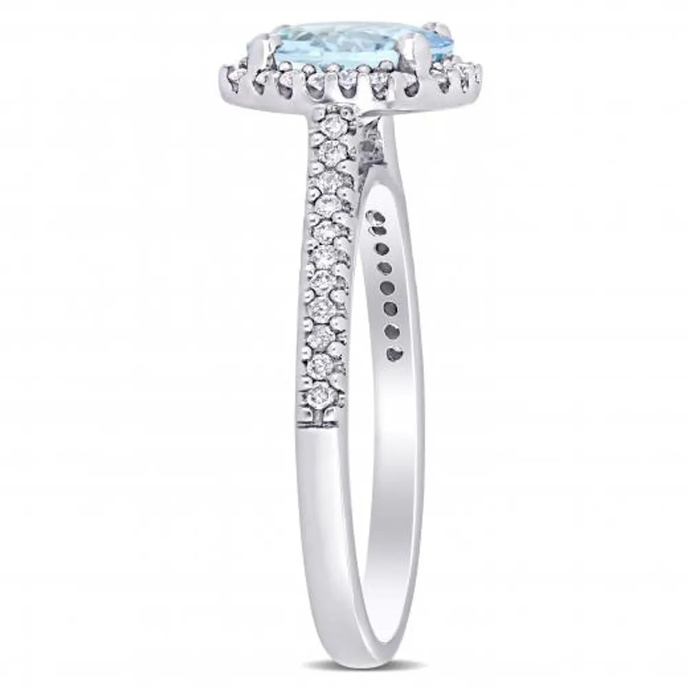 Julianna B 14K White Gold Aquamarine & Diamond Fashion Ring