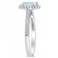 Julianna B 14K White Gold Aquamarine & Diamond Fashion Ring