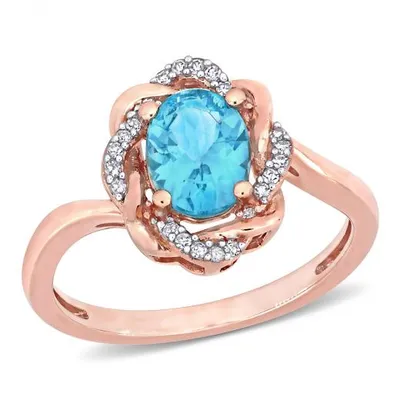Julianna B 10K Rose Gold Apatite & 0.08CTW Diamond Fashion Ring