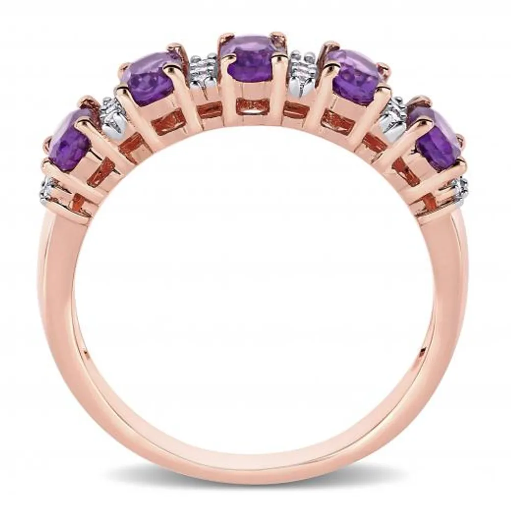 Julianna B 14K Rose Gold Amethyst & 0.16CTW Diamond Fashion Ring