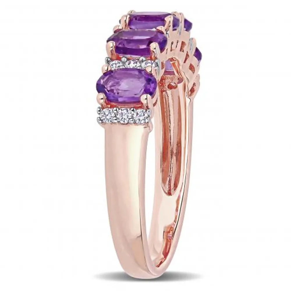 Julianna B 14K Rose Gold Amethyst & 0.16CTW Diamond Fashion Ring