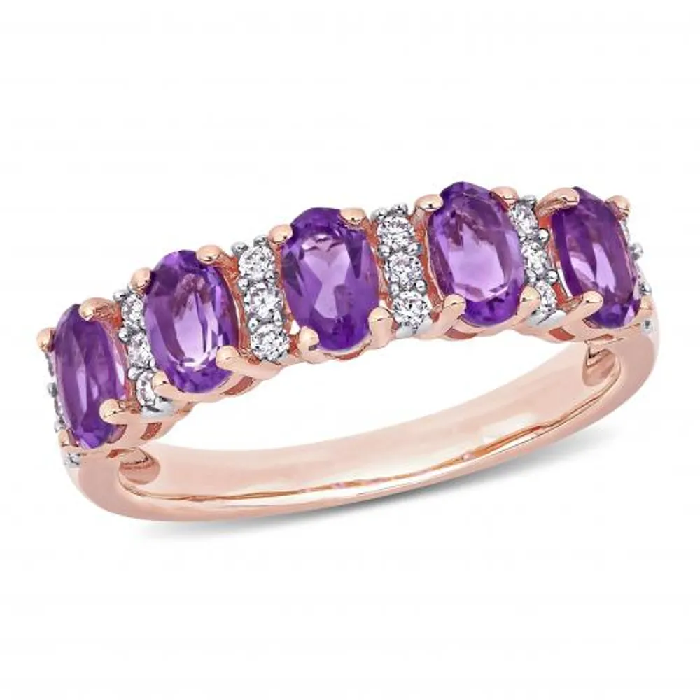 Julianna B 14K Rose Gold Amethyst & 0.16CTW Diamond Fashion Ring