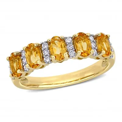 Julianna B 14K Yellow Gold Citrine & 0.16CTW Diamond Fashion Ring