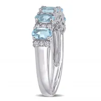 Julianna B 14K White Gold Aquamarine & 0.16CTW Diamond Fashion Ring