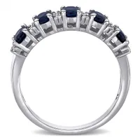 Julianna B 14K White Gold Blue Sapphire & 0.16CTW Diamond Fashion Ring