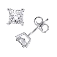 Sterling Silver 0.10CTW Diamond Stud Earrings