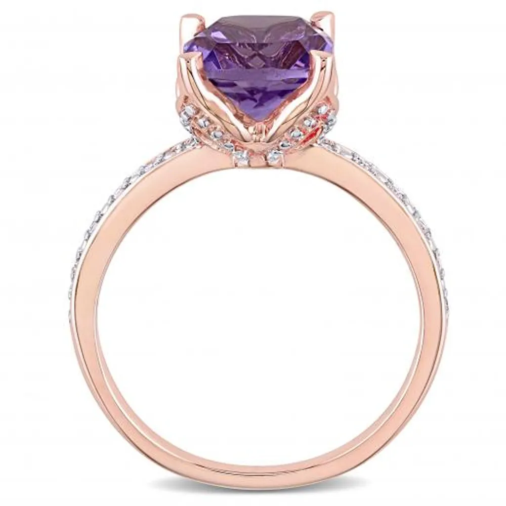 Julianna B 10K Rose Gold Amethyst & 0.06CTW Diamond Fashion Ring