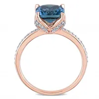 Julianna B 10K Rose Gold Blue Topaz & 0.06CTW Diamond Fashion Ring