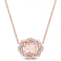 Julianna B 10K Rose Gold Morganite & 0.10CTW Diamond Necklace with Chain