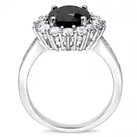 Julianna B Sterling Silver Black Sapphire & Created White Sapphire Fashion Ring