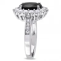 Julianna B Sterling Silver Black Sapphire & Created White Sapphire Fashion Ring