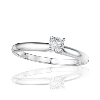 14K White Gold 0.20CT Diamond Solitaire Ring