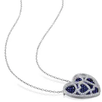 Julianna B Sterling Silver Created Blue & Created White Sapphire Necklace