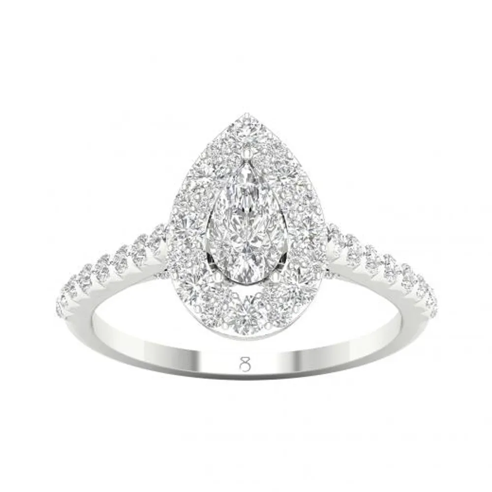 My Diamond Story 14K White Gold Diamond Pear Cut Ring 1.20CTW I1/GHI