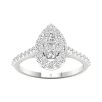 My Diamond Story 14K White Gold Diamond Pear Cut Ring 1.20CTW I1/GHI