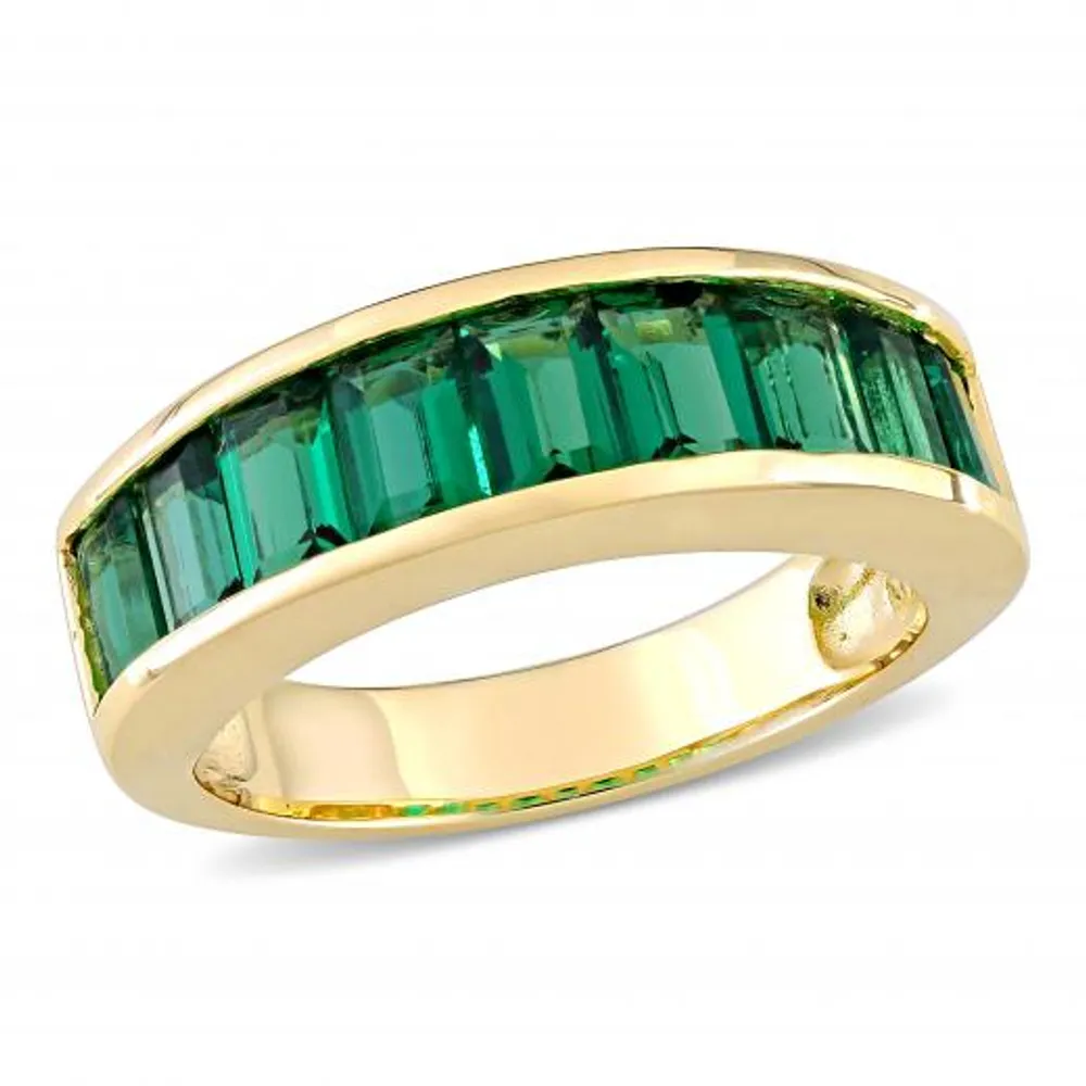 Julianna B Sterling Silver Created Emerald Fashion Ring