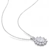 Julianna B Sterling Silver Created White Sapphire & 0.02CTW Diamond Necklace