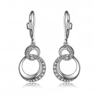 Elle "Hug" Dangle Leverback Earrings with Cubic Zirconia