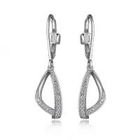 Elle "Scintillation" Leverback Dangle Earrings with Cubic Zirconia