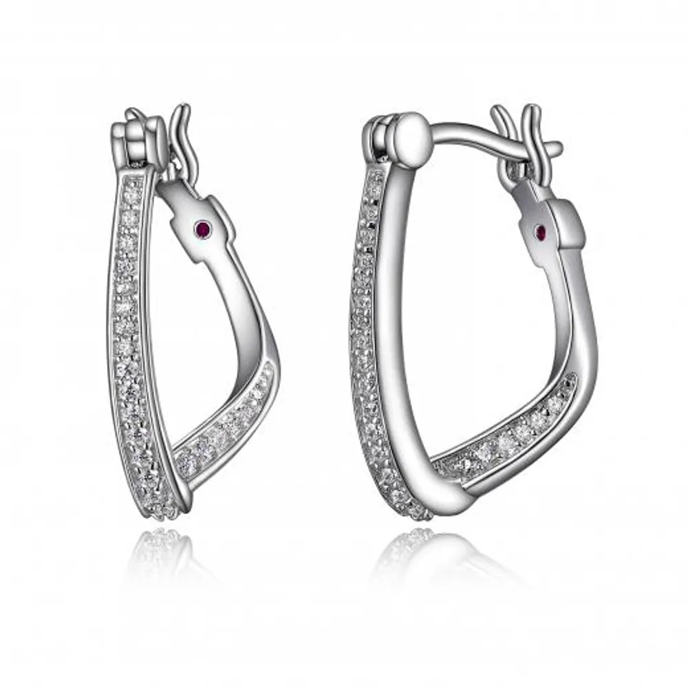 Elle "Scintillation" 18mm Hoop Earrings with Cubic Zirconia