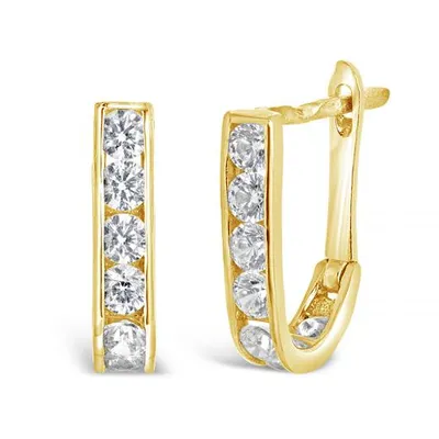 10K Yellow Gold Cubic Zirconia Huggies