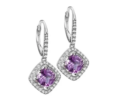 Sterling Silver Created Pink & Created White Sapphire Earrings