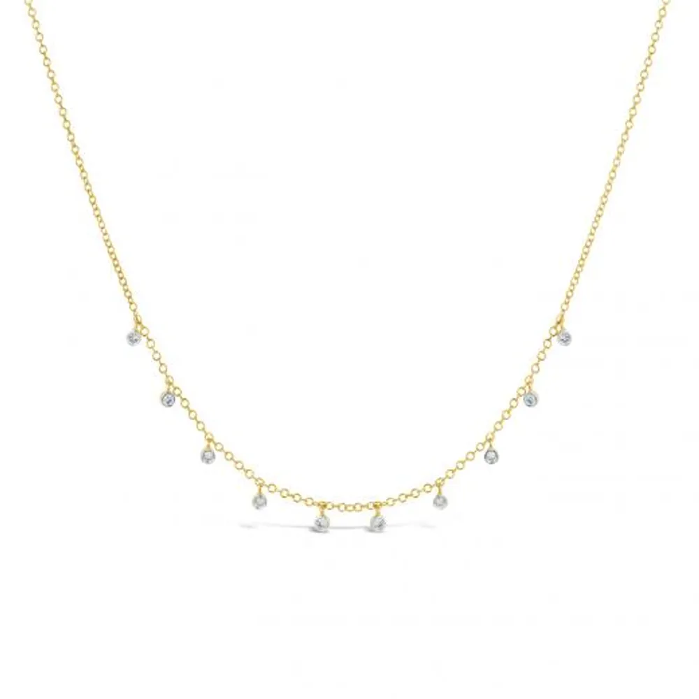 14K Yellow & White Gold Bezel 0.10CTW MeiraT Necklace